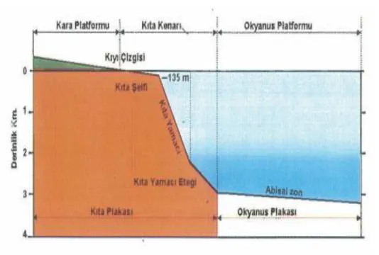 Şekil 2 : Kıta Sahanlığı 