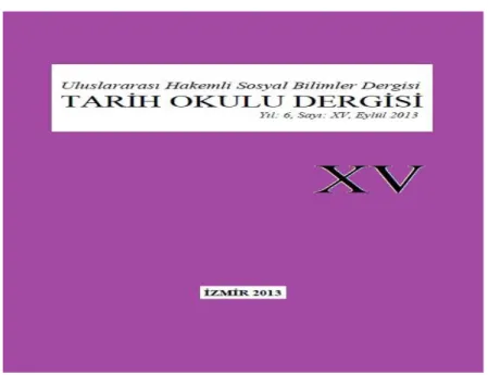 ġekil 7. Tarih Okulu Dergisi 15. Sayı Kapak Fotoğrafı - Eylül 2013 