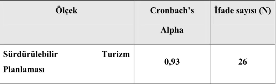 Tablo 4: Ölçeklerin Güvenirlilik Analizi 