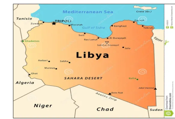 Figure 1. Map of Libya (Gherbal, 2015). 