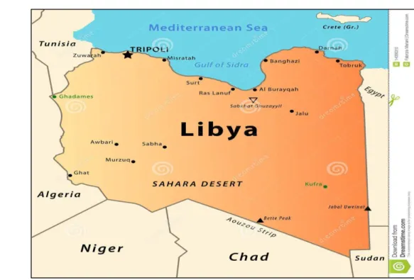 Figure 1. Map of Libya (Gherbal, 2015). 