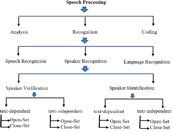 Figure 2.1. Speech processing taxonomy [4]. 
