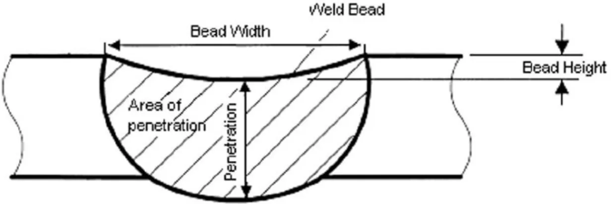 Figure 1.1.   The weld bead metal of TIG welding process [9]. 