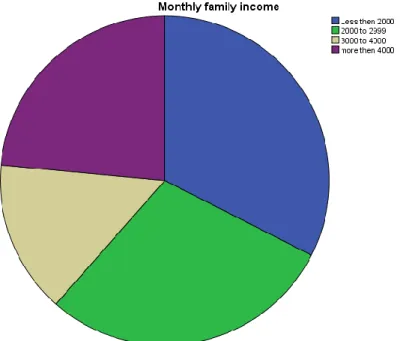 Table 8. The Monthly family income variable frequency. 