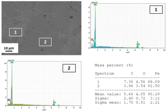 Şekil 6.3. Fe-0.50 Gr için SEM-EDX sonucu. 
