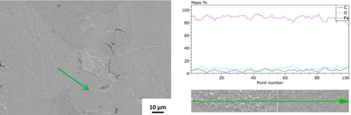 Şekil 6.5. Fe-0.25 Gr için SEM-EDX sonucu. 
