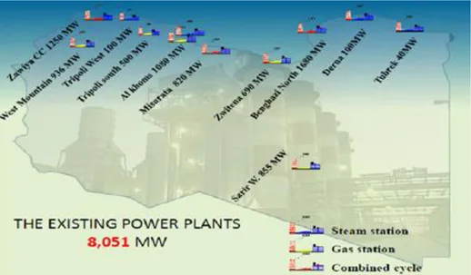 Figure 2.4. Locations of the electrical power plants [5]. 