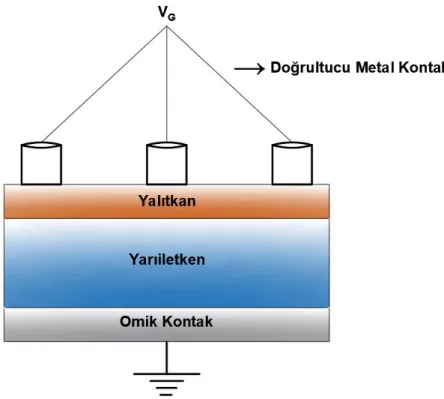 Şekil 2.6. MIS yapının şematik gösterimi. 
