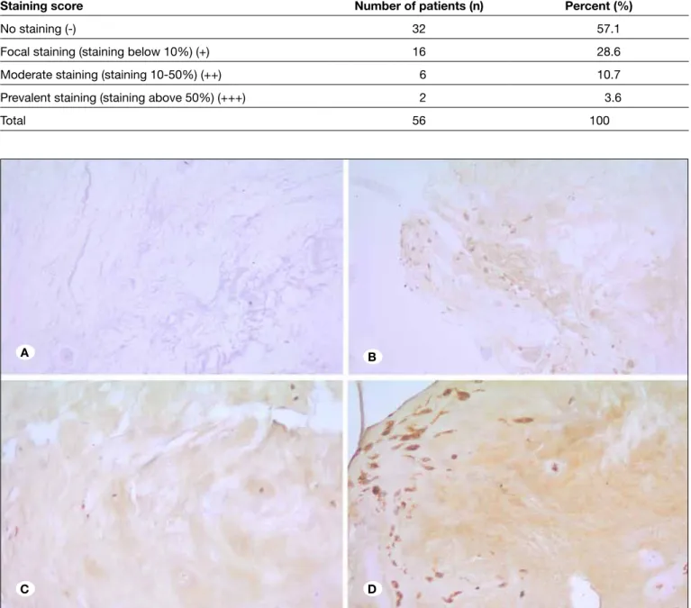 Table II: Immunohistochemical Staining Scores of the Patients