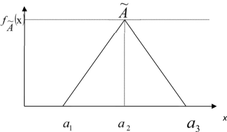 Figure 1. Membership function of the triangular fuzzy number. 