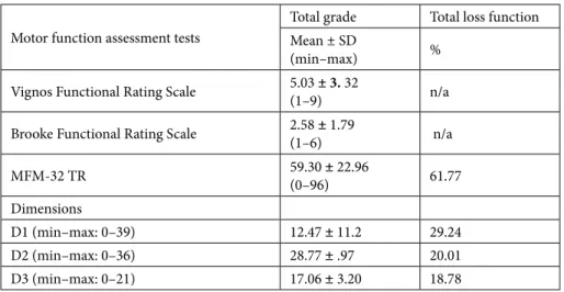 Table 3. Test/retest reliability and intertester reliability of the Turkish MFM-32.