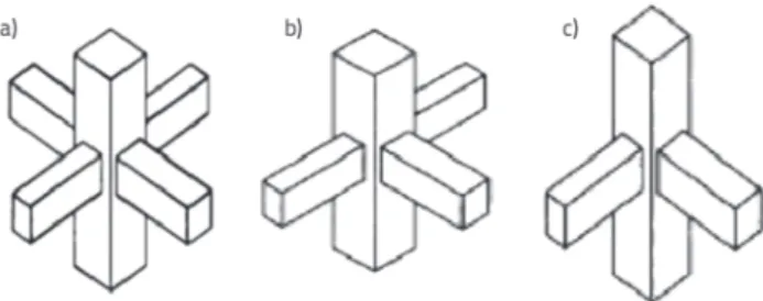 Figure 1.  Beam-column joint area in RC structures: a) Interior;  