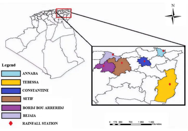 Fig. 1    Study area and observation station locations