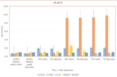 Figure 3. Quantitative real-time PCR expression levels (shown as Fold  Change, RQ) between sample groups
