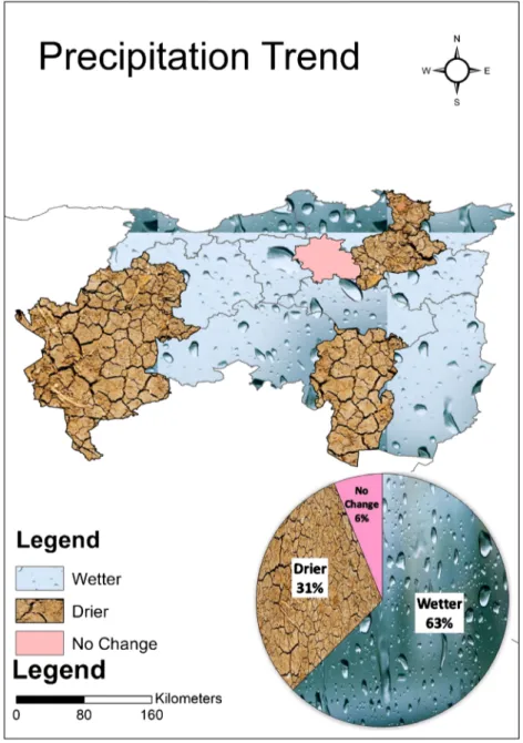 Fig. 7 Precipitation spatial designation according to the obtained results