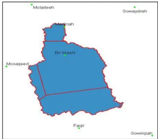 Figure  2  shows  the  Wadi  Al-Aqiq  catchment  representation  with  the  Theissen  polygon