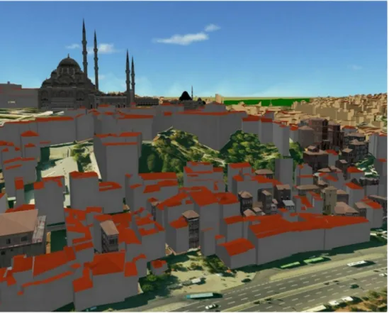 Figure 8. a basic level of city model of suleymaniye regiont in loD 1.