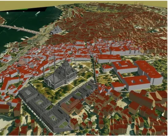 Figure 9. level of city model of suleymaniye area in loD 2.
