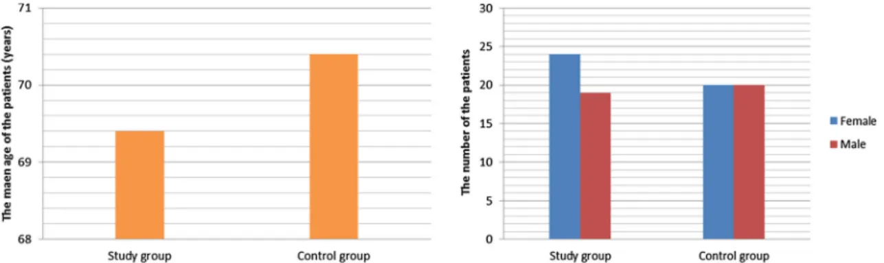 Fig. 1 Graphics of the distributions of age and gender of the patients