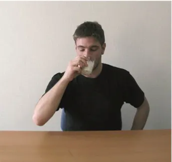 Figure 1a. Example stimuli for adam s¨ut¨u ic¸iyor: the man is drinking milk.
