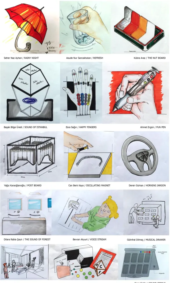 Figure 5 Happy Sound Objects designed by 15 students 