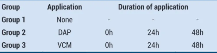 Table 1. Experimental design. Applied antibiotics and duration of  application