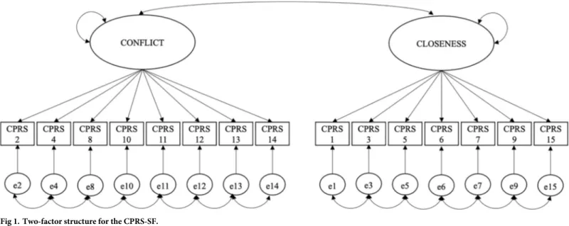 Fig 1. Two-factor structure for the CPRS-SF.