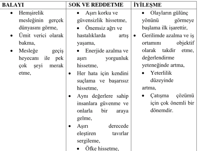 Şekil 3. Gerçek Şoku Evreleri (Zerwekh, Claborn, 1997) 