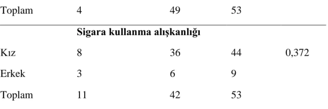 Tablo 10: Kanser türüne ilişkin özellikler  