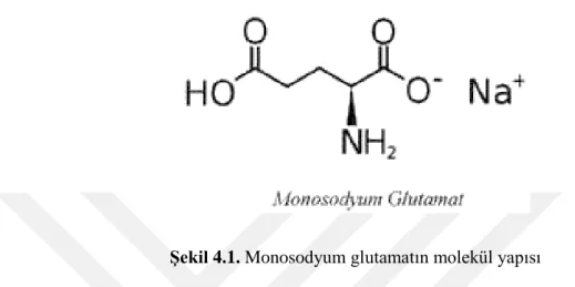 Şekil 4.1. Monosodyum glutamatın molekül yapısı 
