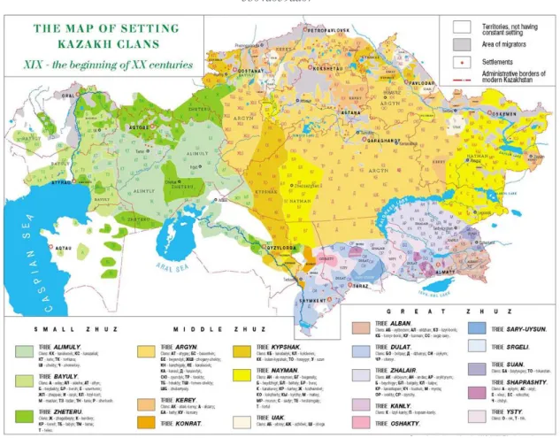 Figure 4.1 The map of setting Kazakh Clans 