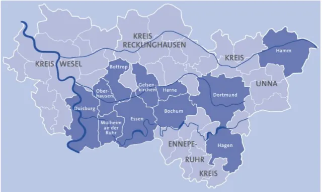 Abbildung 1: Das Ruhrgebiet (nach Regionalverband Ruhr, 2012, S.3) 