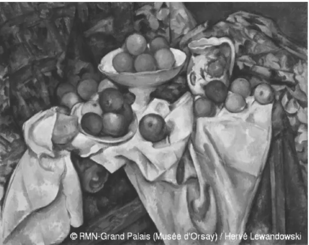 Figure 1:  Paul Cézanne.  Apples and oranges [Pommes et oranges].  Circa 1899.  Oil on canvas