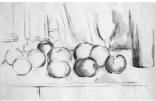 Figure 4:  Paul Cézanne.  Apples, Bottle, and Glass [Pommes, bouteille  et verre].  Circa 1895-98