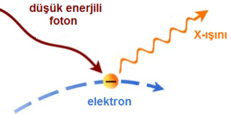 Şekil 2.4. Ters Compton mekanizması ile X-ışınımı oluşması  (http://www.astro.wisc.edu/~bank) 