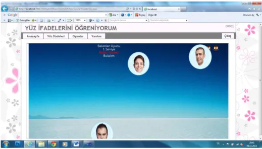Şekil 3.1.5.19. Balonlar Oyunu Ekran Görüntüsü 