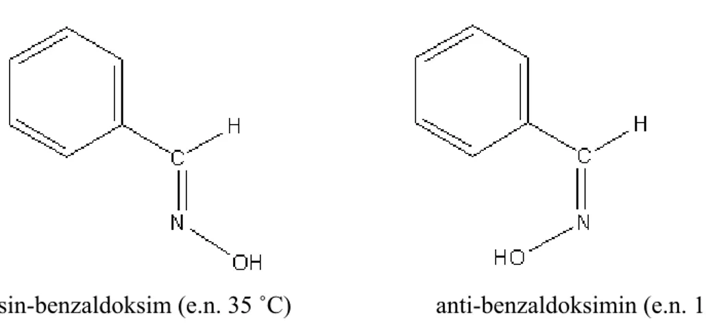 Şekil 1.2. sin-benzaldoksim ve anti-benzaldoksimin kimyasal yapısı 