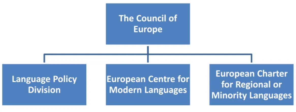 Figure 2.1 Language Divisions of the Council of Europe 
