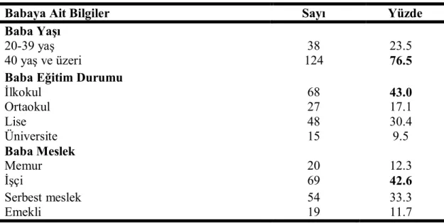 Tablo 3.4.Babaya Ait Sosyo- Demografik Bilgiler 