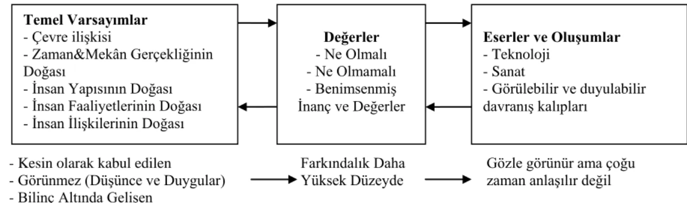 Şekil 3.1. Kültür Seviyeleri ve Birbirleri ile Etkileşimi 