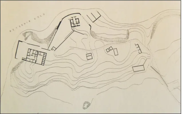 Şekil 2.18. Kubad Abad saray külliyesinin topoğrafik planı (Arık 2000) 