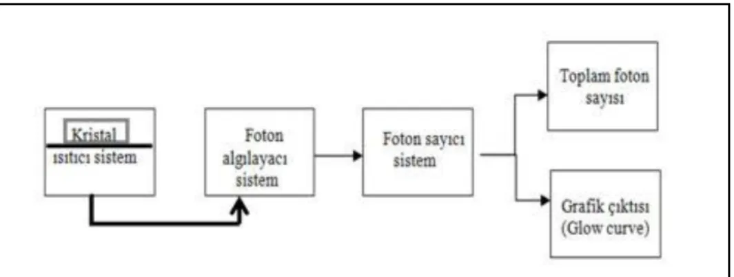 Şekil  2.18.  TLD  –  100  kristalinin  90Sr/90Y  kaynakla  ışınlanması  sonucu  elde  edilen  parlayış eğrisi (Glow curve) 