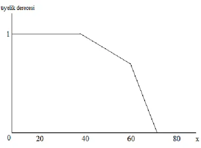 Şekil 1.3 Örnek Z(x) Üyelik Fonksiyonunun Grafik Gösterimi 