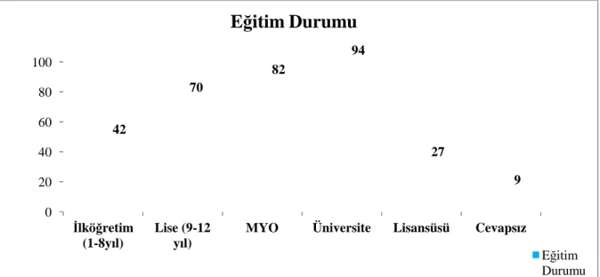 Grafik  3.5.’te  ankete  katılan  yerle gösterilmektedir. Örneklemin milliyetlere göre da İskandinavlar, üçünsü sırada da Ruslar bulunmaktadır