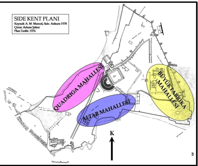 Şekil 2.2 Lollianus Yazıtına Göre Side’nin Mahalleleri 