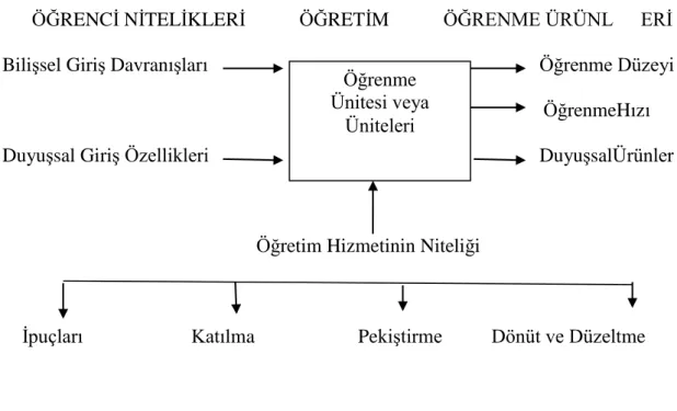 Şekil  1.1  Tam Öğrenme Stratejisinde Başlıca Değişkenler Öğrenme 