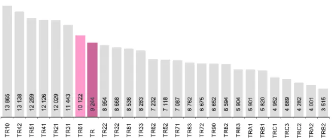 Grafik 3.1. Kişi Başına Gayri Safi Katma Değer 2011  Kaynak: TÜİK (2014) 