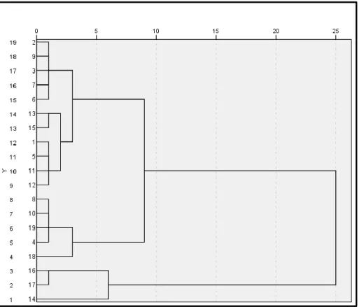 Şekil 4.3.  Çanaklı Köyü örneklerinin dendrogramı  4.3.1.4. Faktör analizi 