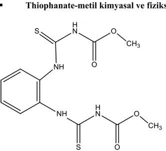 Şekil 2.5. Thiophanate-metil pestisiti molekül yapısı (Anonymous 2015)  Kimyasal Adı: 1,2-di-(3-methoxycarbonyl-2-thiouredio) benzen 