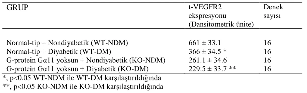 Tablo 4. 4. Kroner damarlarda  p-VEGFR2’nin ekspresyonu  